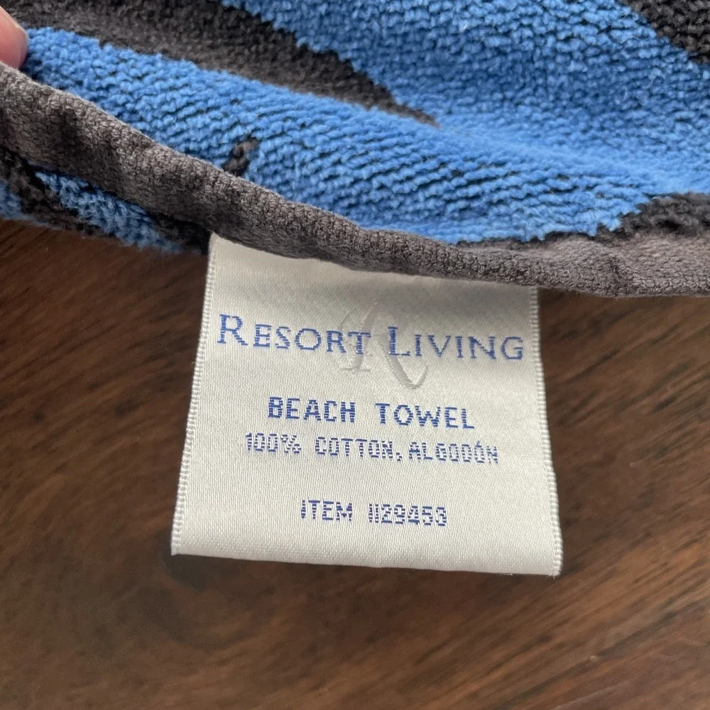 Resort Living Beach Towel Cotton Heavyweight 36X68 Pink Blue Black